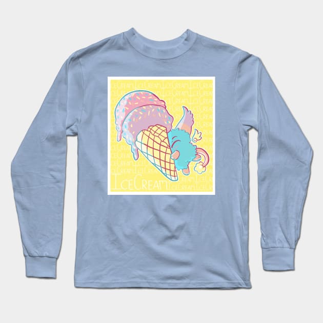 Ice Cream Long Sleeve T-Shirt by DustbunnyStudios